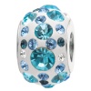 925 Sterling Silver Blue Kaleidoscope Crystal, For Chamilia, Pandora, Biagi, Personality, Reflections And More Charm Bracelets