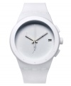 Keep your look blemish-free with this Basic White watch from Swatch.