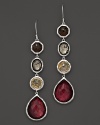 Richly hued doublets form a line on Ippolita's luxe, sterling silver detailed drop earrings.