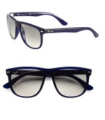 Oversized modified square frames with metal rivet accents and signature logo. Available in dark blue with crystal grey gradient lens or brown with brown gradient lens.Logo temples100% UV protectionMade in Italy 