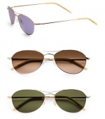A classic favorite revamped with a distinct lens shape that flatters almost any face. Available in gold with cobalto lens, gold with chocolate gradient lens or gold with mineral glass lens. 100% UV protection Imported 