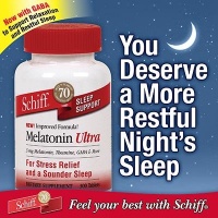 Schiff Melatonin Ultra. 300 Tablets. 3mg Melatonin + 25mg L-Theanine + 25mg GABA + Chamomile & Valerian Extracts Schiff Melatonin Ultra. 300 Tablets. 3mg Melatonin + 25mg L-Theanine + 25mg GABA + Chamomile & Valerian Extracts