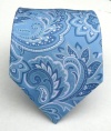 100% Silk Woven Sky Blue Paisley Tie