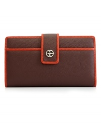 Classic style takes on mod colorblocking with this slim and undecidedly chic clutch from Giani Bernini. Sumptuous leather is outfitted with custom hardware and plenty of compartments within, so you stay organized and on-trend wherever you go. Classic style takes on mod colorblocking with this slim and undecidedly chic clutch from Giani Bernini. Sumptuous leather is outfitted with custom hardware and plenty of compartments within, so you stay organized and on-trend wherever you go.