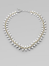 A unique design with tribal appeal in sleek sterling silver and radiant 24k gold. Sterling silver24k goldLength, about 16½ to 18½ adjustable Lobster clasp closureImported A unique design with tribal appeal in sleek sterling silver and radiant 24k gold. Sterling silver24k goldLength, about 16½ to 18½ adjustable Lobster clasp closureImported