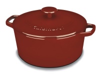 Cuisinart CI650-25CR Chef's Classic Enameled Cast Iron 5-Quart Round Covered Casserole, Cardinal Red Cuisinart CI650-25CR Chef's Classic Enameled Cast Iron 5-Quart Round Covered Casserole, Cardinal Red