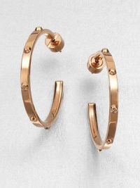 A simply yet edgy design featuring rivet details. BrassLength, about 1Post backImported A simply yet edgy design featuring rivet details. BrassLength, about 1Post backImported