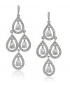 Channel romantic style in sparkling chandeliers. Carolee earrings feature a dramatic cut-out teardrop design accented by glittering glass stones. Crafted in silver tone mixed metal. Approximate drop: 2-5/8 inches.