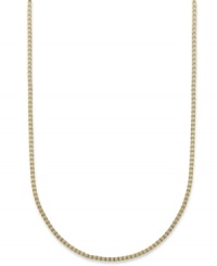 A simple chain adds a ton of dimension. Giani Bernini's intricate box chain is crafted in 24k gold over sterling silver. Approximate length: 20 inches. A simple chain adds a ton of dimension. Giani Bernini's intricate box chain is crafted in 24k gold over sterling silver. Approximate length: 20 inches.