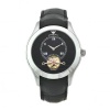 Emporio Armani Men's AR4637 Meccanico Black Leather Band Watch