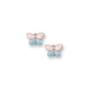 Sterling Silver Children's Pink and Blue Butterfly Earrings