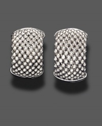 Sweet simplicity. Traditional hoop earrings receive a modern update with an intricate mesh design. Crafted in sterling silver. Approximate diameter: 1/2 inch. Sweet simplicity. Traditional hoop earrings receive a modern update with an intricate mesh design. Crafted in sterling silver. Approximate diameter: 1/2 inch.