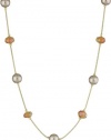 Anne Klein Vineyard Gold-Tone White Pearl Illusion Necklace