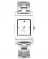 A sleek steel watch from Tommy Hilfiger with a reversible bracelet. Change your look on the fly with sophisticated silver or golden glam.