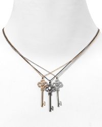 Unlock her heart with this stone-embellished key pendant necklace from Crislu. Unlock her heart with this stone-embellished key pendant necklace from Crislu.