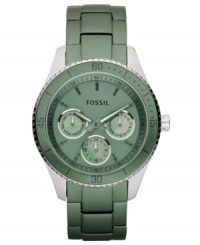 Make your style one-of-a-kind with this feminine take on the classic boyfriend watch. The Stella by Fossil features minty color for fresh fashion. Make your style one-of-a-kind with this feminine take on the classic boyfriend watch. The Stella by Fossil features minty color for fresh fashion.