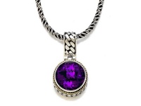 Silver and 18kt Yellow Gold Genuine Amethyst Necklace by Effy Collection®