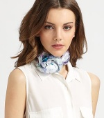 EXCLUSIVELY AT SAKS. Supple silk, printed with a delicate, painterly floral tableau.Silk41½ X 41½Dry cleanImported
