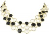 Anne Klein Beacon Gold-Tone Black and Crystal Multi-Stand Necklace