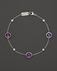 Amethyst and faceted diamonds add gorgeous sparkle to a slim sterling silver bracelet. From the Silver Rain collection by Ippolita. Amethyst and faceted diamonds add gorgeous sparkle to a slim sterling silver bracelet. From the Silver Rain collection by Ippolita.