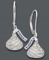 Sweeten your style with a kiss. These delicious drops feature sparkling Hershey's Kisses with the signature wrapping. Crafted in sterling silver and encrusted by dozens of round-cut diamonds (1/6 ct. t.w.). Approximate drop: 1 inch.