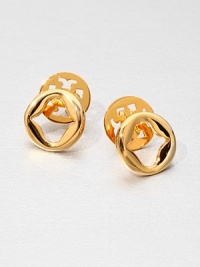 A simply chic framed design in 16K goldplating. 16K goldplatedSize, about .5Logo accented post backImported A simply chic framed design in 16K goldplating. 16K goldplatedSize, about .5Logo accented post backImported