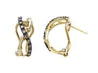 Carlo Viani® Smokey Quartz Bamboo Earrings in 14k Yellow Gold Plated Silver Carlo Viani® Smokey Quartz Bamboo Earrings in 14k Yellow Gold Plated Silver