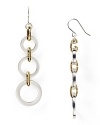 Graduated circles meet mixed metals on this pair of Lauren Ralph Lauren drop earrings - an effortless daytime dangler, accented by delicate French wires.