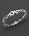Sterling silver bracelet with intricate details--just right for stacking.