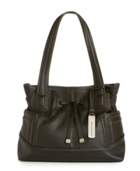 Mix it up: contrast stitching highlights the preppy-chic silhouette of this Macy's Exclusive shopper from Tignanello, while the drawstring cinch adds a free-spirited boho element. Mix it up: contrast stitching highlights the preppy-chic silhouette of this Macy's Exclusive shopper from Tignanello, while the drawstring cinch adds a free-spirited boho element.