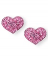 Follow your heart in all you do. Unwritten's pretty-in-pink heart stud earrings are adorned with round-cut crystals for an extra touch of sparkle. Set in sterling silver. Approximate diameter: 1/3 inch.