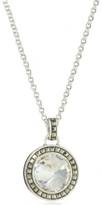Judith Jack Color Pop Sterling Silver, Marcasite and Cubic Zirconia Disc Drop Pendant Necklace Judith Jack Color Pop Sterling Silver, Marcasite and Cubic Zirconia Disc Drop Pendant Necklace