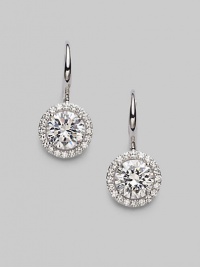 EXCLUSIVELY AT SAKS. A traditional round drop earring designed in sterling silver with cubic zirconia settings.Cubic zirconia Rhodium plated sterling silver Width, about ½ Leverback closure Imported EXCLUSIVELY AT SAKS. A traditional round drop earring designed in sterling silver with cubic zirconia settings.Cubic zirconia Rhodium plated sterling silver Width, about ½ Leverback closure Imported