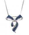 Sterling Silver Blue Denim Bow Necklace, 18