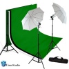 LimoStudio PHOTOGRAPHY STUDIO LIGHTING KIT White UMBRELLA LIGHT MUSLIN BACKDROP WHITE BLACK GREEN BACDKROP KIT AGG709