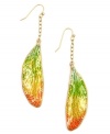 The ombre effect. This sweet gradation of color is taking the style world by storm. RACHEL Rachel Roy's orange, yellow and green enamel wing earrings will have you feeling it too. Set in gold-plated mixed metal. Approximate drop: 3 inches.