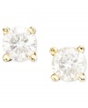 The epitome of elegance, these diamond studs feature round-cut diamonds (1/3 ct. t.w.) set in 14k gold.