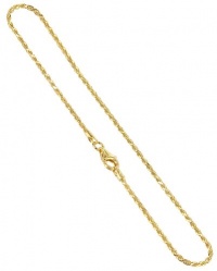 14 KT Gold over Sterling Silver 1.5mm Rope Chain Necklace 14 to 30 inch