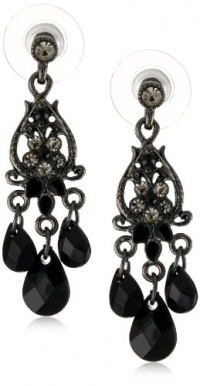 1928 Jewelry Noir Black Crystal Hues Mini Chandelier Earrings 1928 Jewelry Noir Black Crystal Hues Mini Chandelier Earrings