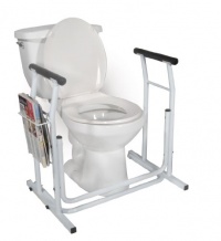 Drive Medical Stand Alone Toilet Safety Rail, White