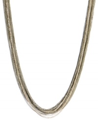 Mix and matchable style. Kenneth Cole New York's multi-tone necklace complements many different looks and features long strands of super-fine chains in a range of metallics. Crafted in mixed metal. Chains are arranged so they do not tangle easily. Approximate length: 36 inches + 3-inch extender. Mix and matchable style. Kenneth Cole New York's multi-tone necklace complements many different looks and features long strands of super-fine chains in a range of metallics. Crafted in mixed metal. Chains are arranged so they do not tangle easily. Approximate length: 36 inches + 3-inch extender.