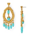 Exotic-jewels are big news this season, and T Tahari's gold-tone drop earrings are an easy way to nod to the trend. Slip on these detailed danglers to update your style.