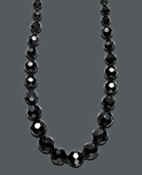 Make your outfit pop with a single strand of bold color. Charter Club necklace features graduated, faceted jet beads set in hematite tone mixed metal. Approximate length: 16 inches + 2-inch extender. Make your outfit pop with a single strand of bold color. Charter Club necklace features graduated, faceted jet beads set in hematite tone mixed metal. Approximate length: 16 inches + 2-inch extender.