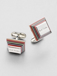 A colorful, layered design with a tapered shape; the perfect accent to any dress shirt. 60% resin/30% brass/10% zinc¾ X ¾Imported A colorful, layered design with a tapered shape; the perfect accent to any dress shirt. 60% resin/30% brass/10% zinc¾ X ¾Imported
