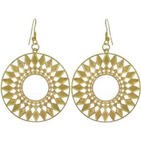 1 7/8 Lightweight Filigree Sun Earrings In Gold