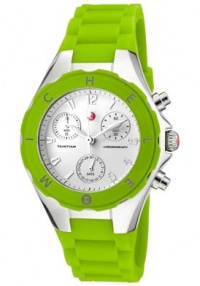 Women's Tahitian Jelly Bean Chronograph White Enamel Dial Green Silicon