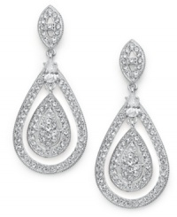 With a teardrop design, the Windsor is a sophisticated charmer. Eliot Danori's gorgeous double drop earrings feature sparkling crystal accents and cubic zirconia (3/4 ct. t.w.). Set in rhodium-plated mixed metal. Approximate drop: 1-1/4 inches. With a teardrop design, the Windsor is a sophisticated charmer. Eliot Danori's gorgeous double drop earrings feature sparkling crystal accents and cubic zirconia (3/4 ct. t.w.). Set in rhodium-plated mixed metal. Approximate drop: 1-1/4 inches.