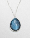 From the Wonderland Collection. Faceted, teardrop shaped indigo doublet set in hammered sterling silver on a link chain. Indigo doubletSterling silverLength, about 16-18 adjustablePendant size, about 1.3Lobster clasp closureImported 