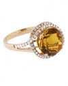 Effy Jewlery Rose Gold Citrine and Diamond Ring, 4.47 TCW Ring size 7