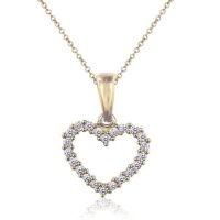 Effy Jewelry Effy® 14K Yellow Gold Diamond Heart Necklace .25 Tcw.